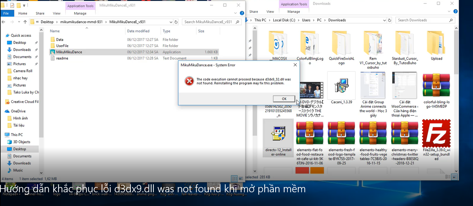 Khắc phục lỗi d3dx9 dll was not found khi mở phần mềm