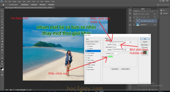 Hướng dẫn tạo bo viền cho chữ trong photoshop