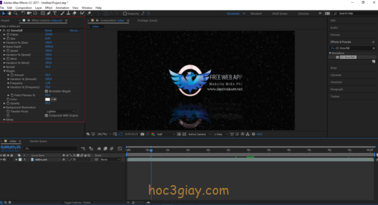 Hướng dẫn làm hiệu ứng tuyết rơi trong video bằng After Effect