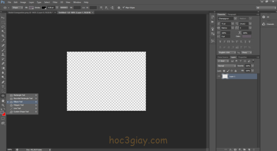 Cách vẽ hình vuông hình chữ nhật trong Photoshop