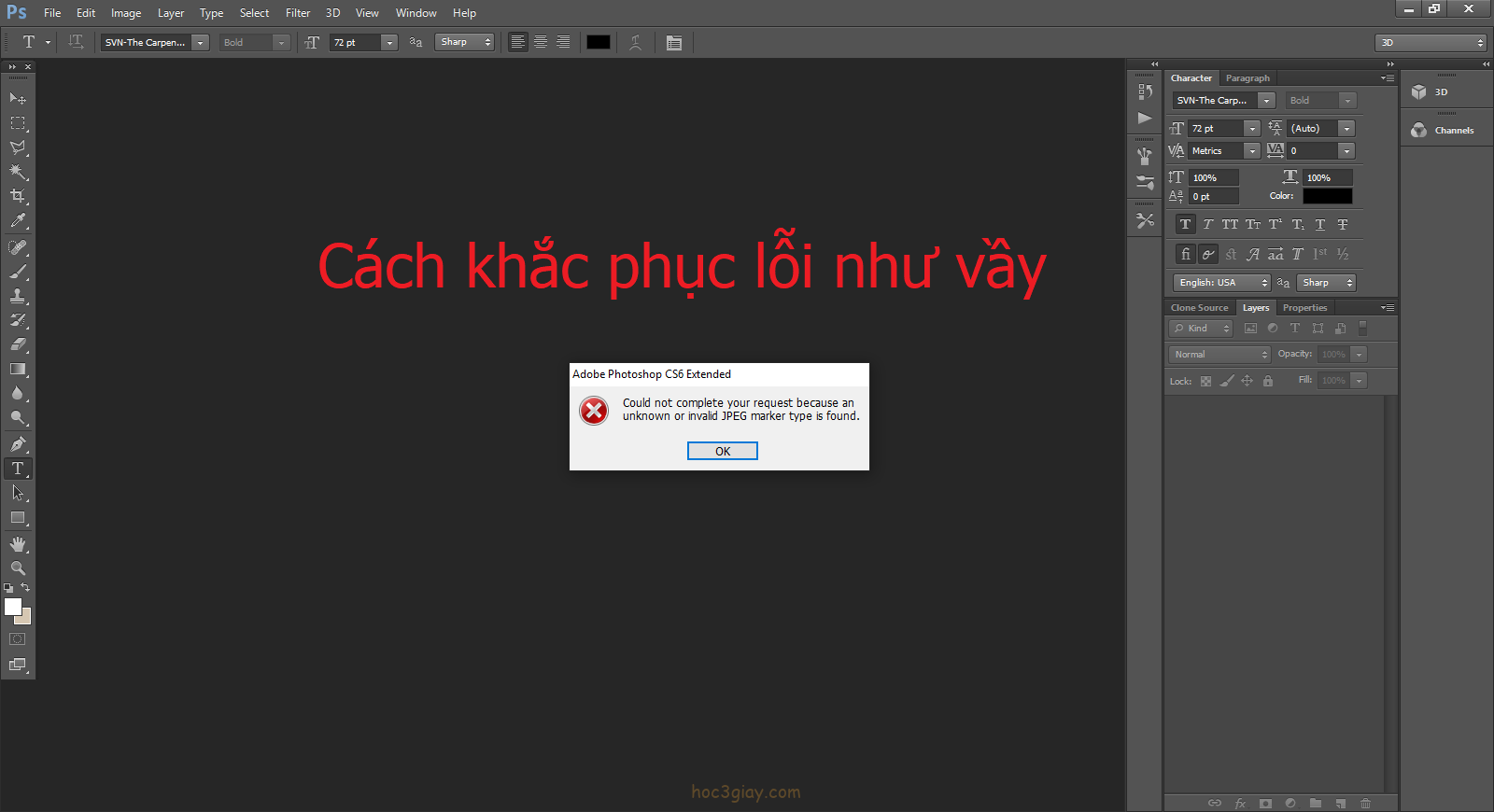 Cách khắc phục lỗi không mở được ảnh trên Photoshop