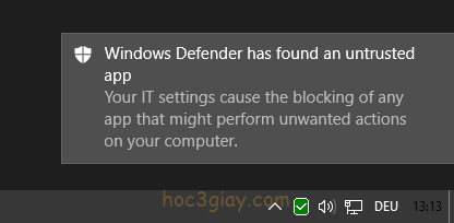 Cách tắt thông báo Windows Defender trên Windows 10