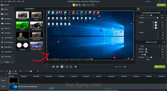 Cách tạo hiệu ứng hoa anh đào rơi cho video bằng camtasia