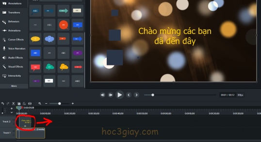 Chèn văn bản lên video trong camtasia