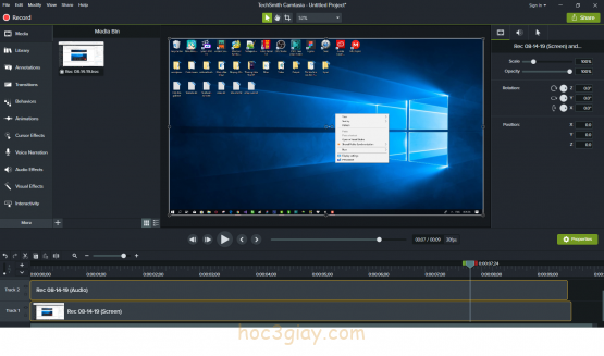 Hướng dẫn quay màng hình bằng camtasia