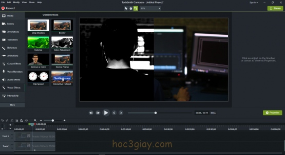 Hướng dẫn tạo hiệu ứng đen trắng cho video bằng camtasia