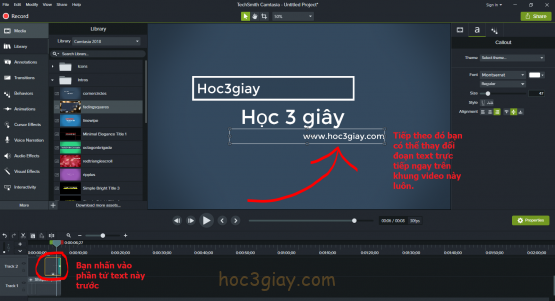 Hướng dẫn tạo intro đẹp mắt bằng camtasia - Học 3 giây