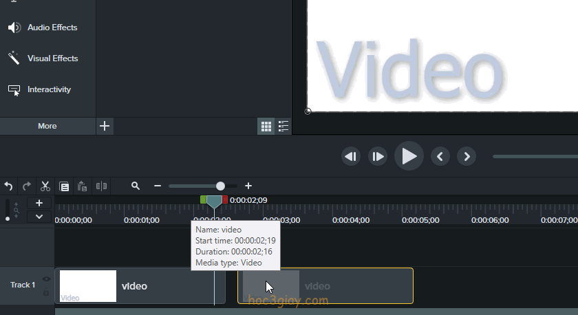 Hướng dẫn nhân đôi, cắt, xóa video trong camtasia