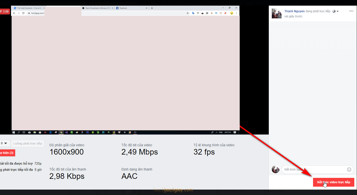 Hướng dẫn quay trực tiếp facebook trên máy tính