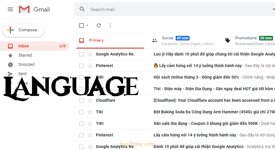 Hướng dẫn thay đổi ngôn ngữ trong Gmail