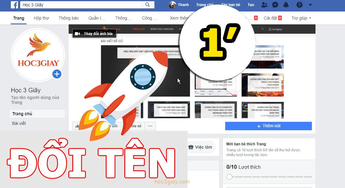 Hướng dẫn đổi tên fanpage facebook đơn giản