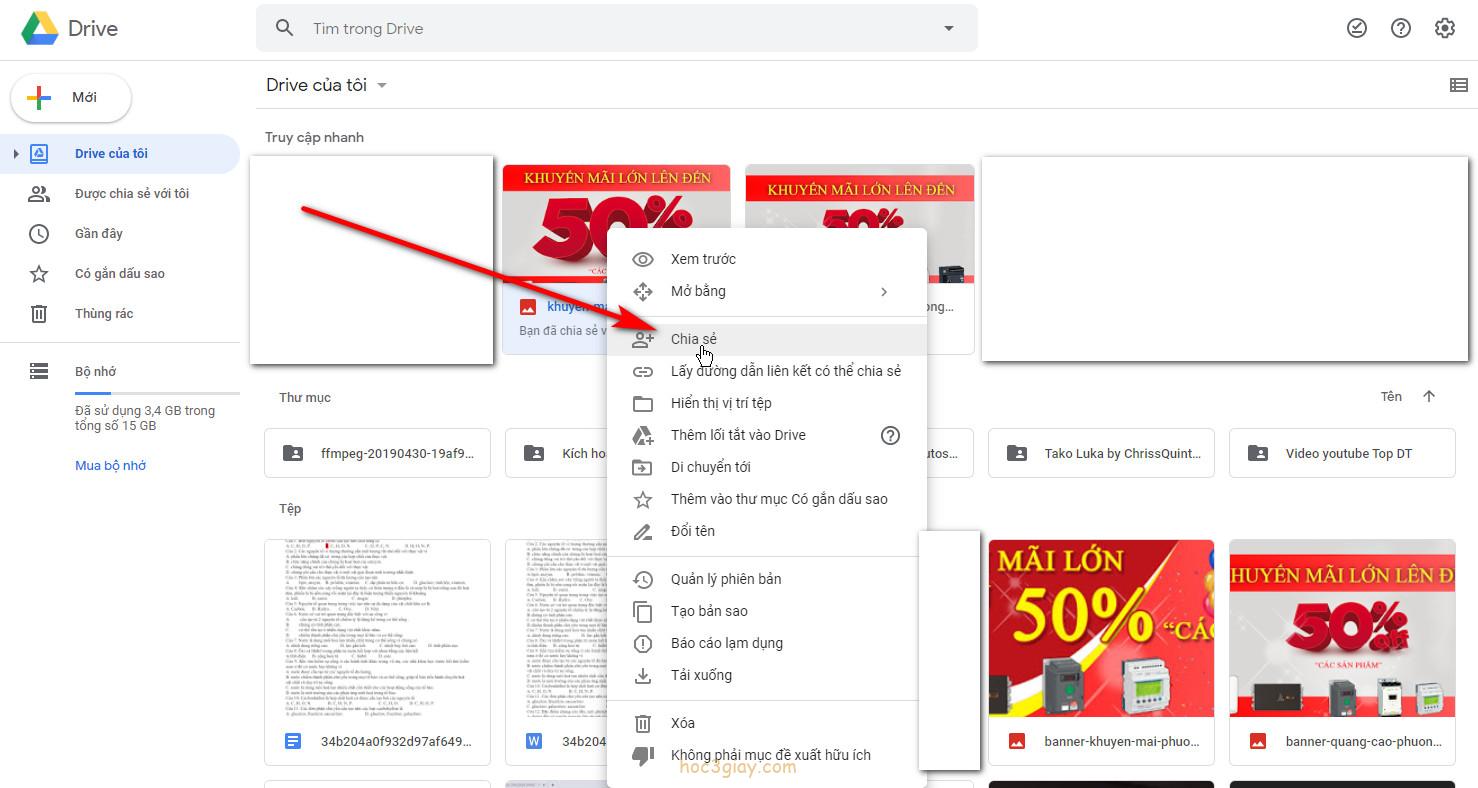 Hướng Dẫn Chia Sẽ Công Khai Tài Liệu Trên Google Drive Năm 2020 - Học 3 Giây