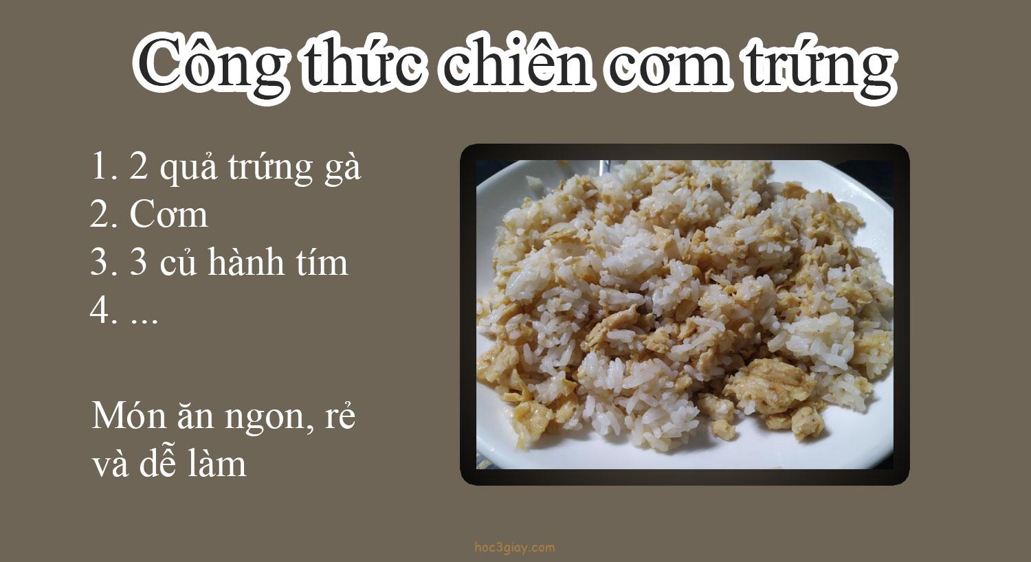 Công thức chiên cơm trứng