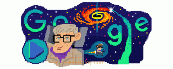 Google doodle hôm nay kỷ niệm 80 năm ngày sinh của Stephen Hawking