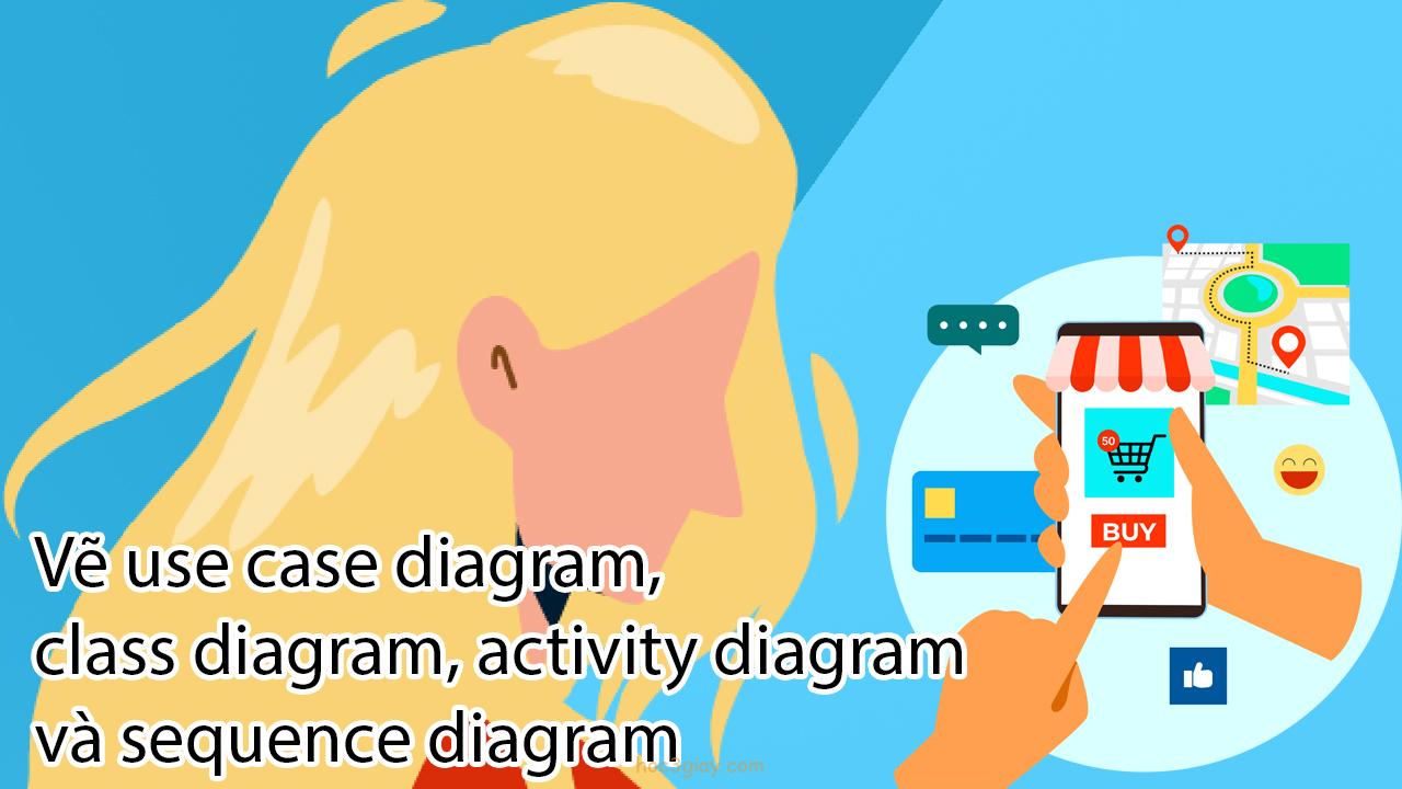 Các thành phần để vẽ nên các use case diagram, class diagram, activity diagram và sequence diagram